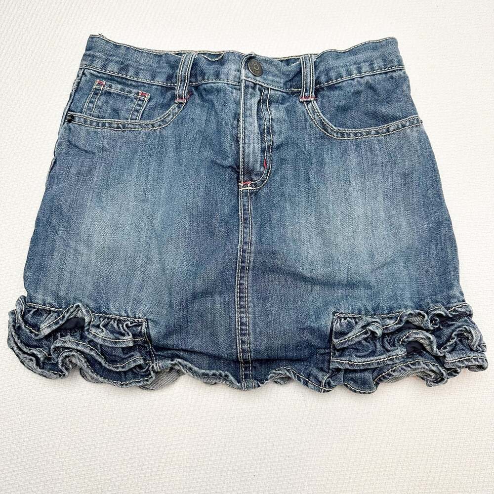 Gymboree Girls Bottoms, Ruffle Hem Mini Jean Skorts, Sz 10